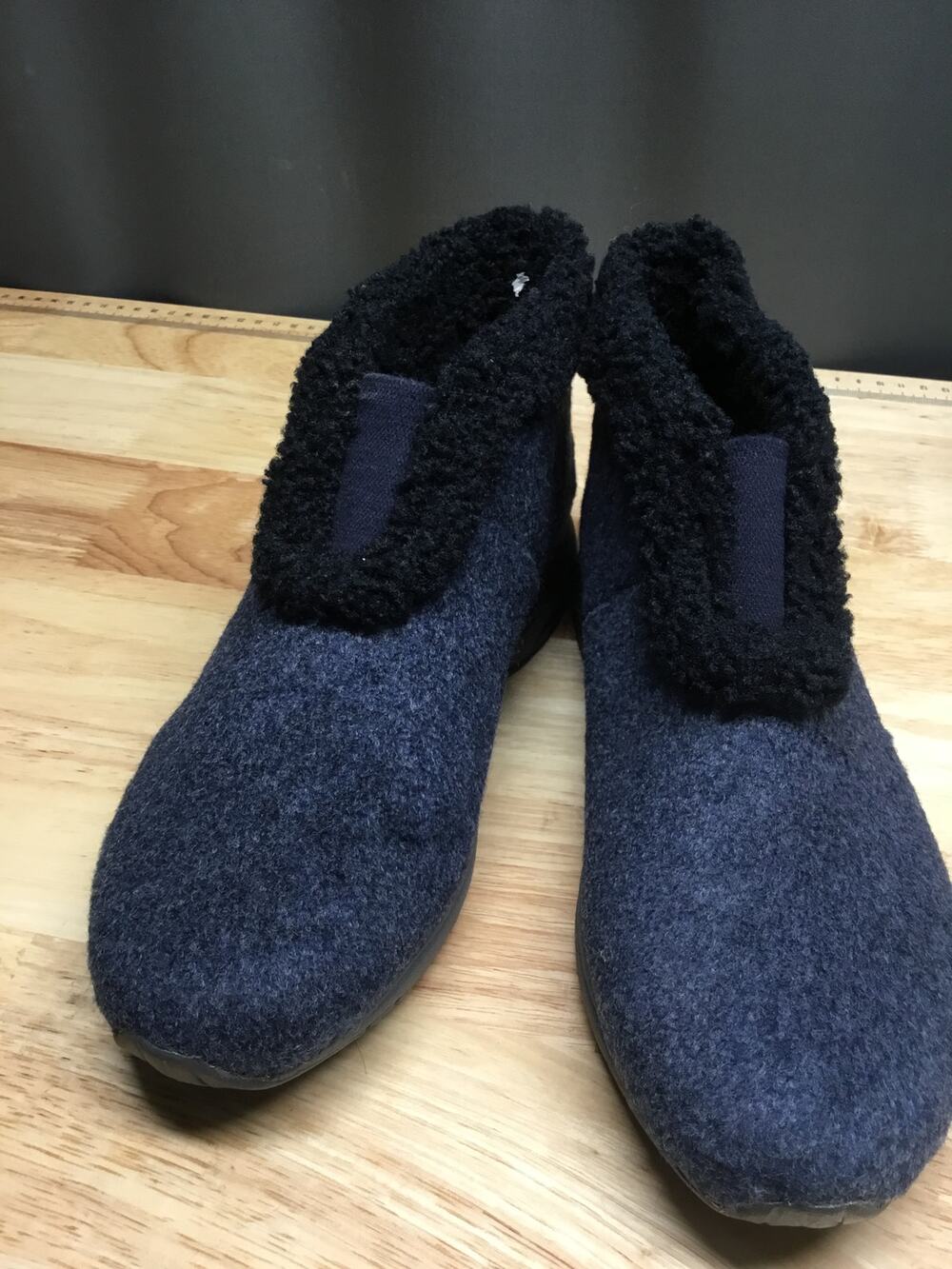 Easy Spirit Slipper Boots Women's 8 Blue Fleece Cozy Slip-On Outdoor Comfort